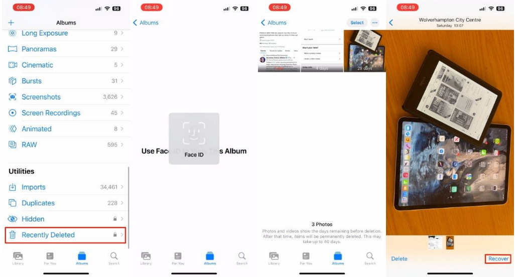 尼玛苹果14维修分享 iPhone14 上恢复已删除的照片 