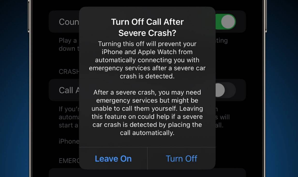 尼玛苹果14维修分享 iPhone 14 和 Apple Watch 上关闭崩溃检测 
